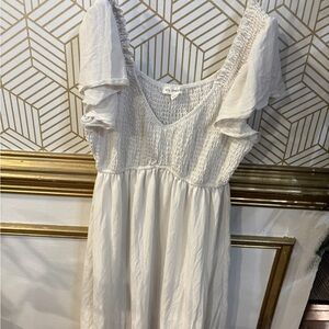 Blu Pepper, White, Textured Dress